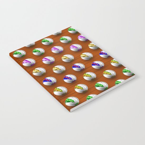 Marbles on Wood Pattern Notebook