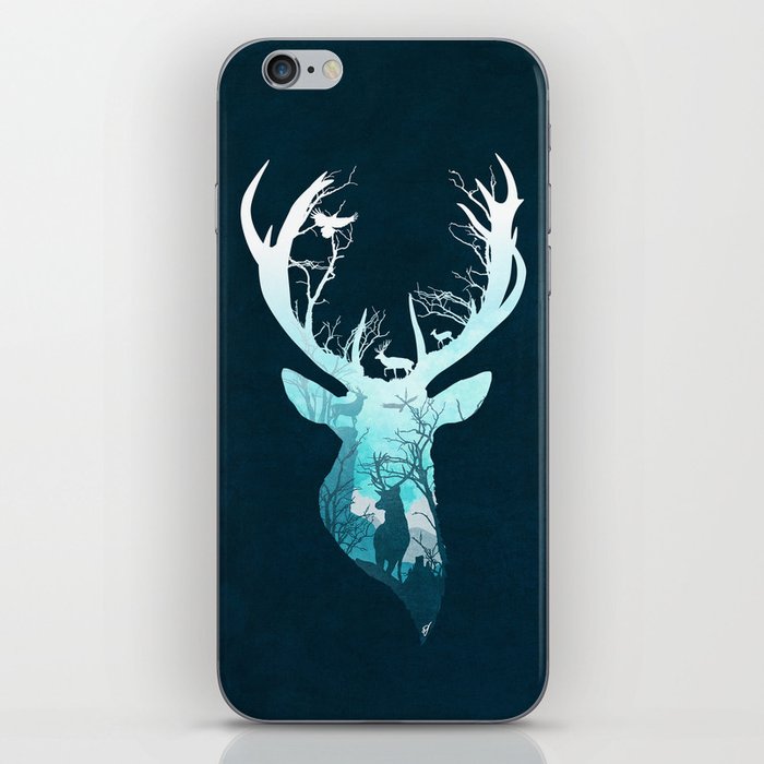 Deer Blue Winter iPhone Skin