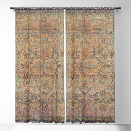 Kashan Floral Persian Carpet Print Blackout Curtain