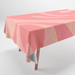 Mod Swirl Retro Abstract Pattern Blush Pink Tablecloth