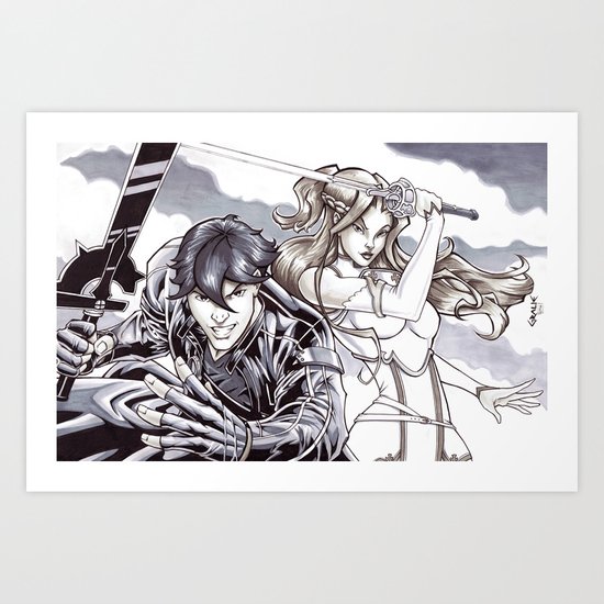 Sword Art Online - Kirito & Asuna Art Print