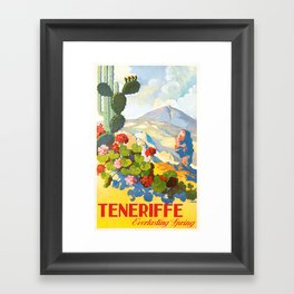 1945 Tenerife Everlasting Spring Spain Travel Poster Framed Art Print