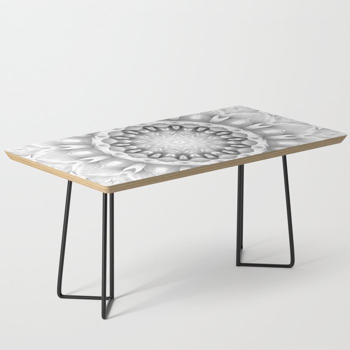 Decorative monochromatic silver Dahlia Coffee Table