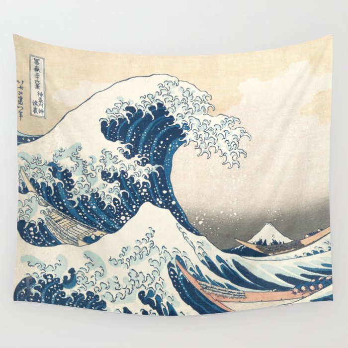 The Great Wave Off Kanagawa by Katsushika Hokusai Thirty Six Views of Mount Fuji - The Great Wave Wall Tapestry