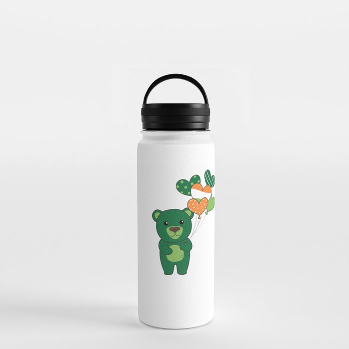 Bear With Ireland Balloons Cute Animals Happiness Water Bottle