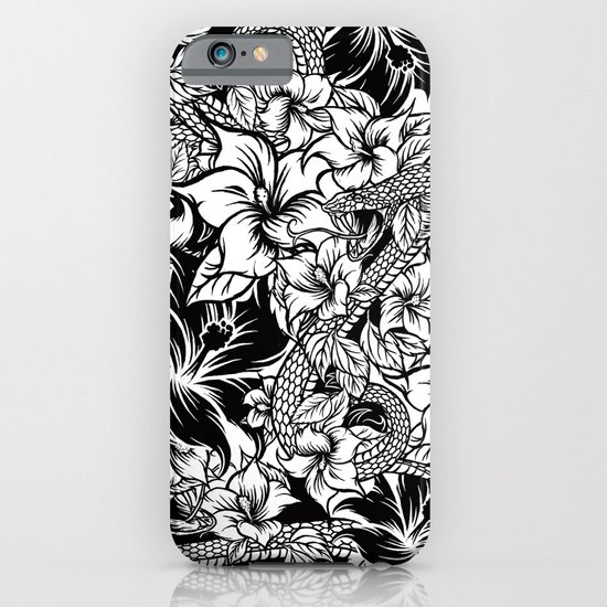 Snaky Fleur, Black 'n White iPhone & iPod Case