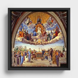 The Disputation of the Holy Sacrament by Raphael Framed Canvas