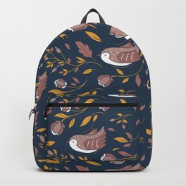 Autumn Birds Abstract Modern Art Pattern Backpack