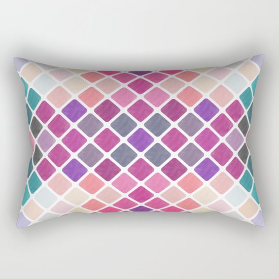 Watercolor Geometric Pattern III Rectangular Pillow