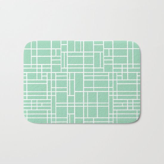 Map Outline Mint Bath Mat