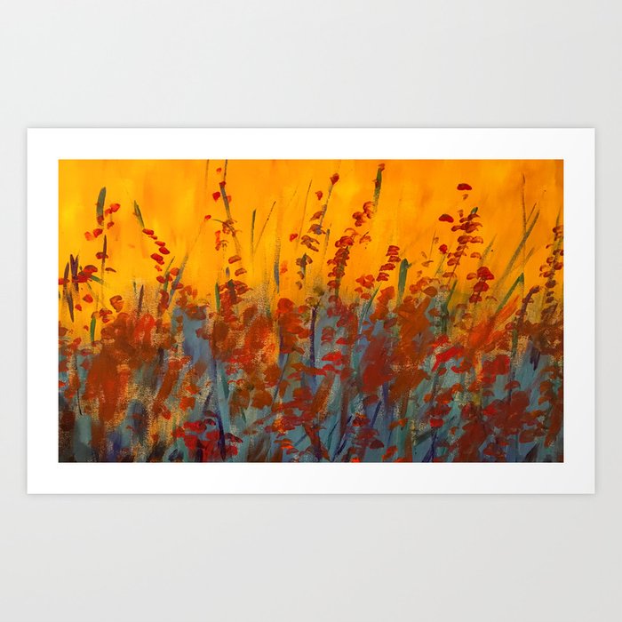 Wildflower Field Acrylic Painting Art Print