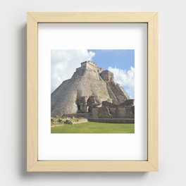Mexico Photography - Ancient Archaeological Site Under The Cloudy Sky Recessed Framed Print