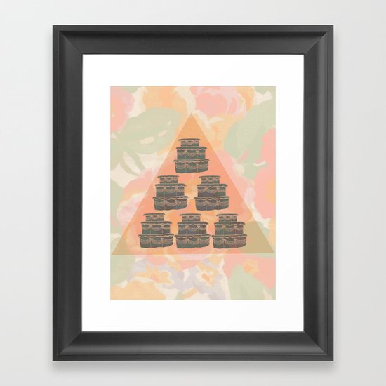 Cake and Flowers Framed Art Print