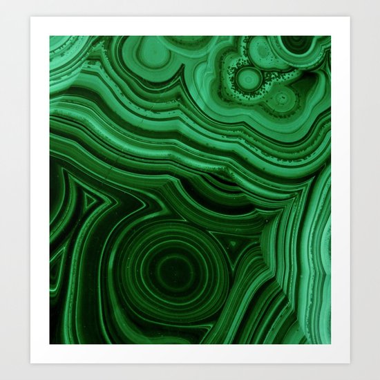 GREEN MALACHITE STONE PATTERN Art Print