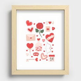 Valentine's Day Pattern Recessed Framed Print