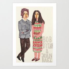 Bob Dylan & Joan Baez Art Print