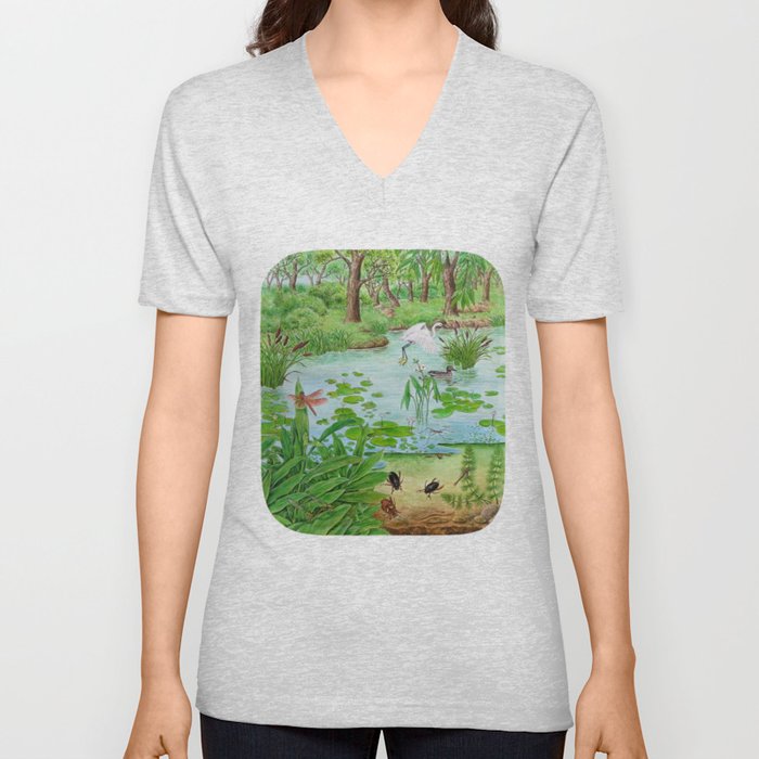 A Day of Forest (4). (the lake ecosystem) V Neck T Shirt