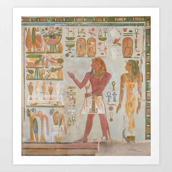 Thutmose I and Queen Senseneb by Howard Carter Art Print