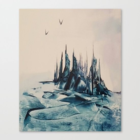 Green Alienscape Canvas Print