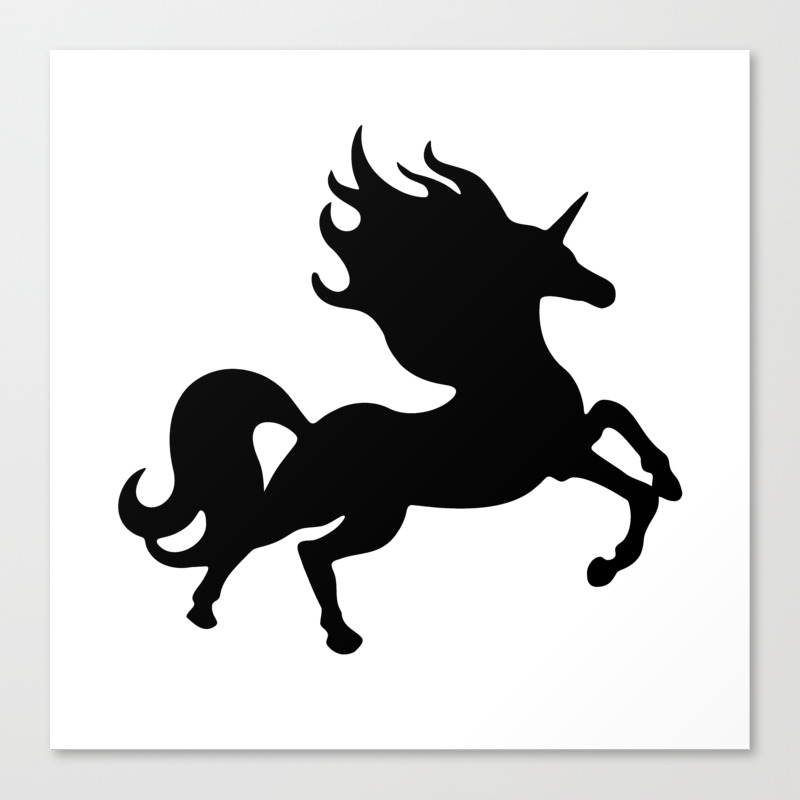 Simple Black Unicorn Canvas Print By Xooxoo Society6