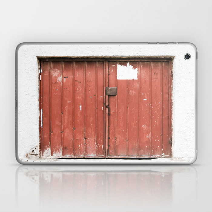 Kosovar Rustic Red Garage Door Laptop Ipad Skin By Calvinhanson
