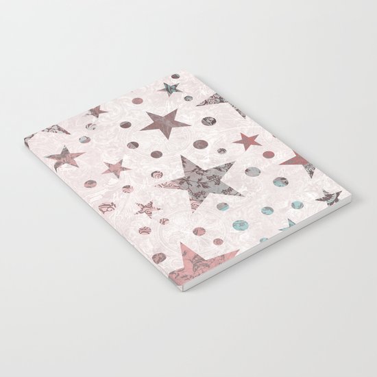 Pink Patchwork Stars Notebook