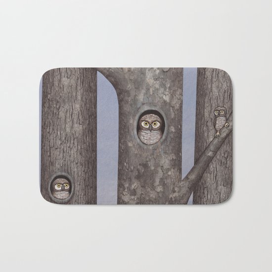 owls in trees Bath Mat