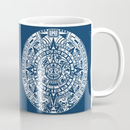Mayan Calendar // Navy Blue Coffee Mug | Duvet, Mesoamerica, Calendar, Mexico, Throwblanket, Guatemala, Civilization, Ancient, Native, Nativeamerican 