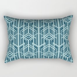 Art Deco Skyscraper Abstract in Blue Rectangular Pillow