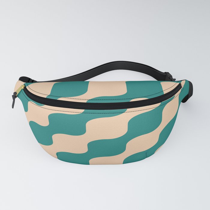 Abstract Green Waves Fanny Pack