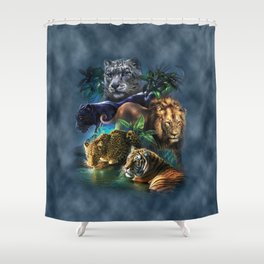 The Mountain Big Cats Shower Curtain