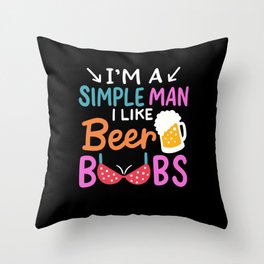 Beer And Boobs Throw Pillow