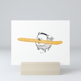 Le Parisien - French baguette pug Mini Art Print