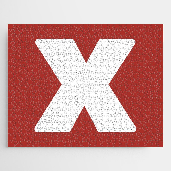 X (White & Maroon Letter) Jigsaw Puzzle