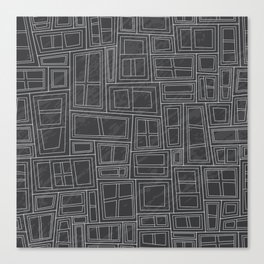 Charcoal Backed Windows Canvas Print