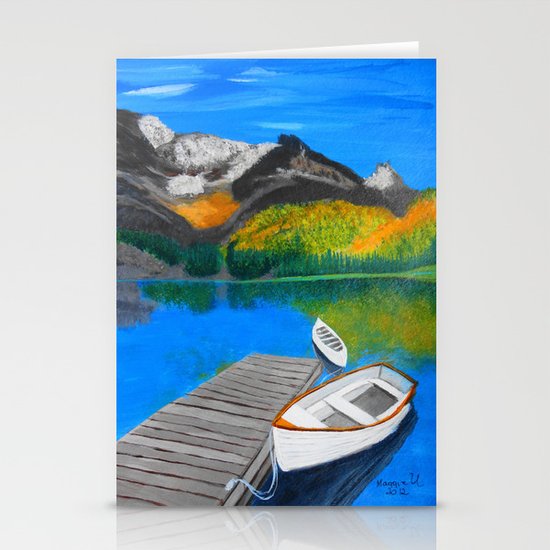 Summer day on the lake Stationery Cards