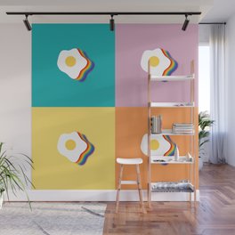 Rainbow fried egg patchwork 1 Wall Mural