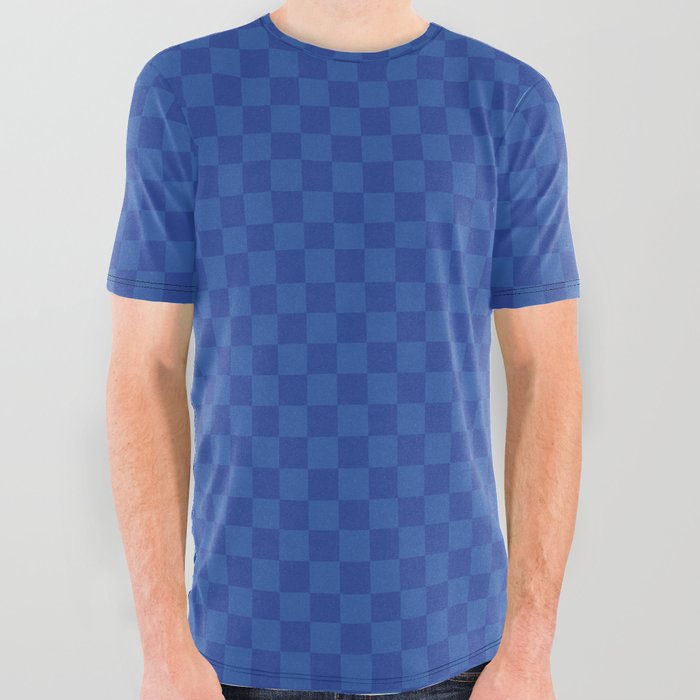 Checkerboard Pattern ~ Sonic Blue All Over Graphic Tee