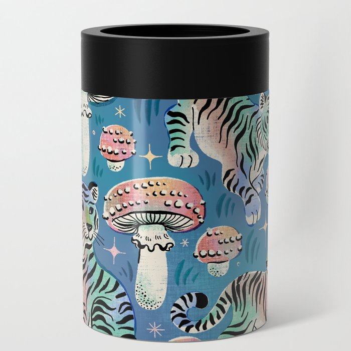 Tigers and Toadstools - Blue Can Cooler