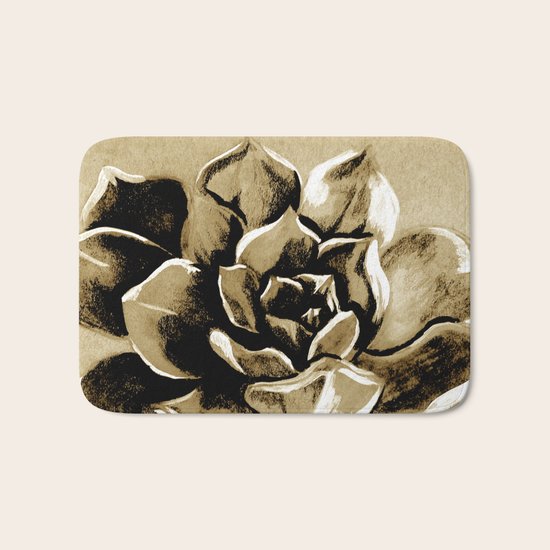 Succulent sepia Bath Mat