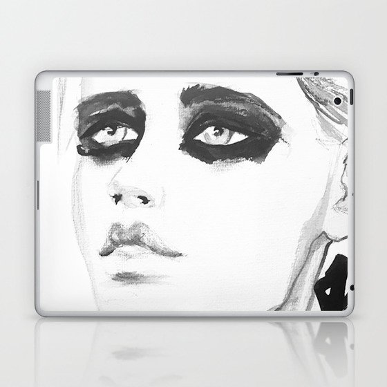 Black and white fashion illustration No.3 - by Fiona Maclean.  Laptop & iPad Skin