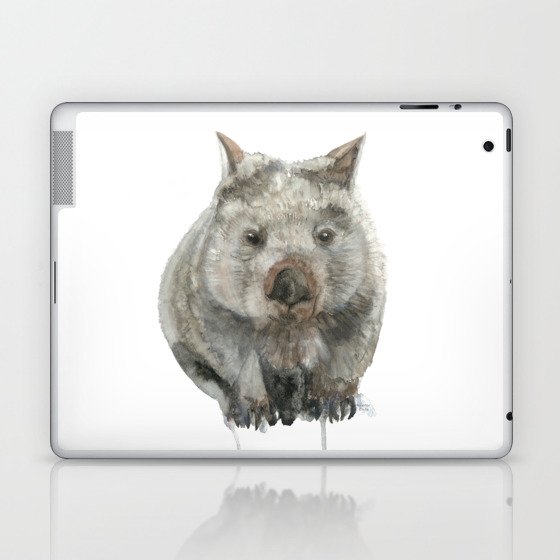 Wombat watercolour Laptop & iPad Skin