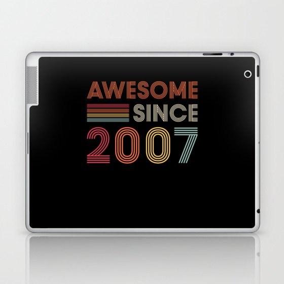 Awesome Since 2007 Birthday Retro Laptop & iPad Skin