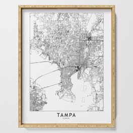 Tampa White Map Serving Tray