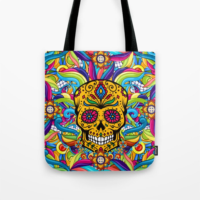 Mexican Skull Colorfull Tote Bag