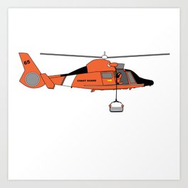 Coast Guard Helicopter Art Print