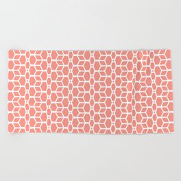 Pink and White Tessellation Line Pattern 4 Pairs DE 2022 Popular Color Adobe Avenue DE5137 Beach Towel