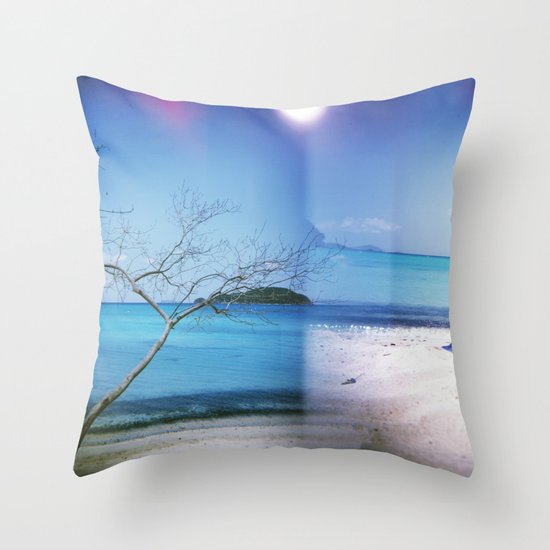 Beach Multiple Exposure Throw Pillow