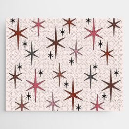 Mid Century Modern Star Sky Pink Jigsaw Puzzle