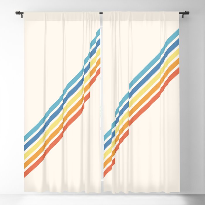 Multicolor Minimal Retro Stripes - Barong Blackout Curtain
